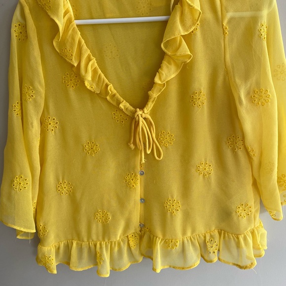 Zara Tops - Yellow Ruffled Women's Top